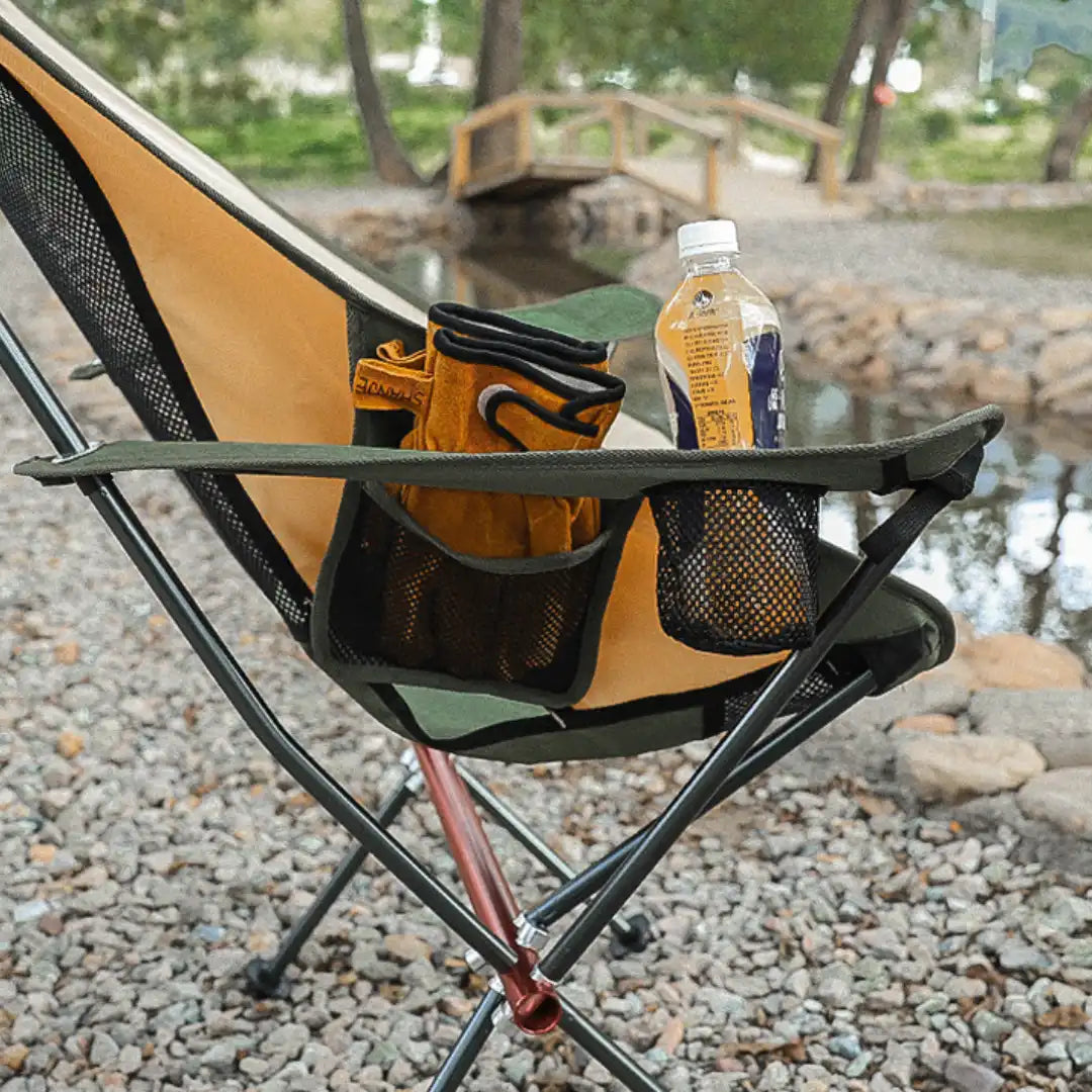 New High Back Camping Armchair with Cup Holder & Headrest