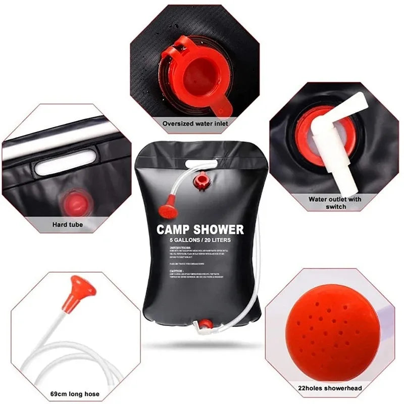 Portable Camp Shower Bag - 20L/5 Gallon