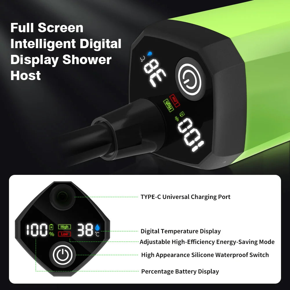 Portable Camping Shower Pump with Digital Display
