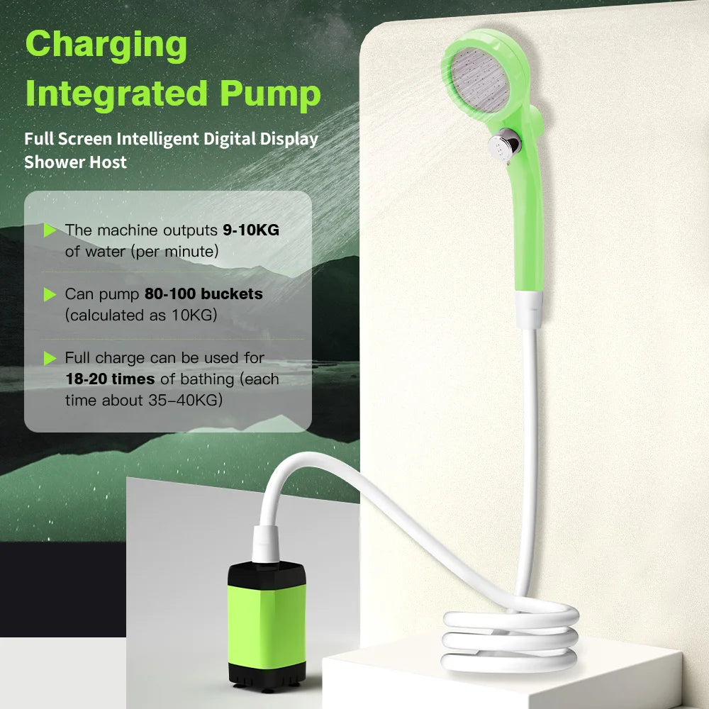 Portable Camping Shower Pump with Digital Display