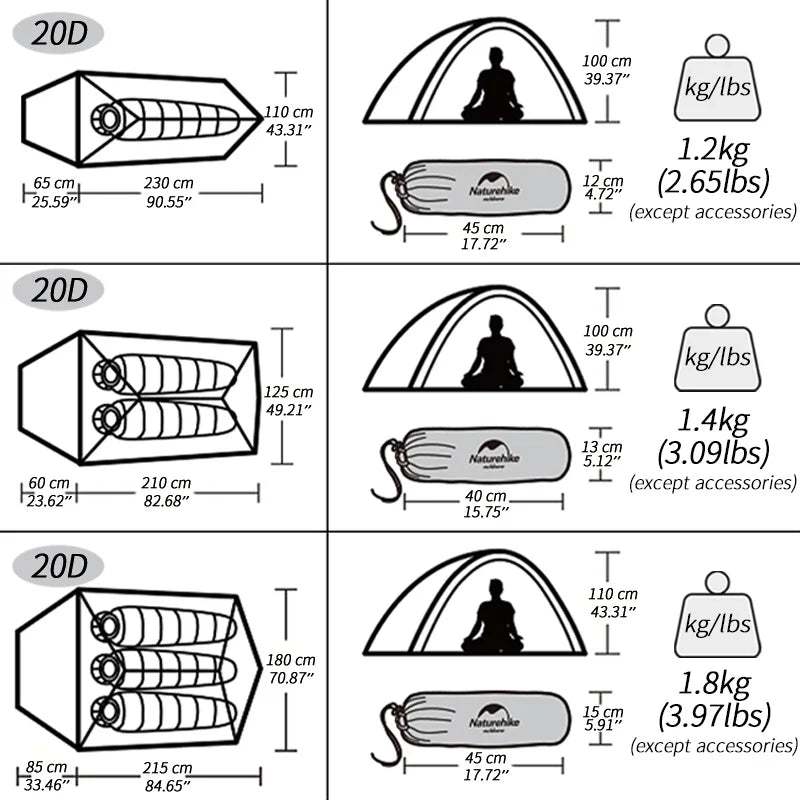CloudUp Ultralight Waterproof Camping Tent for Outdoor Adventures - Green