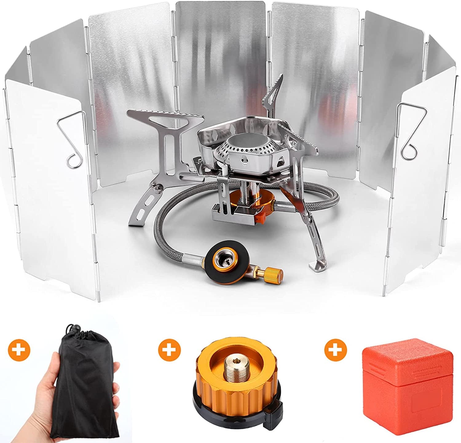 Windproof Camping Gas Stove - Portable Collapsible Outdoor Camping Stove
