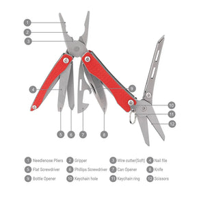 10 IN 1 Multi Functional Folding Hand Tool
