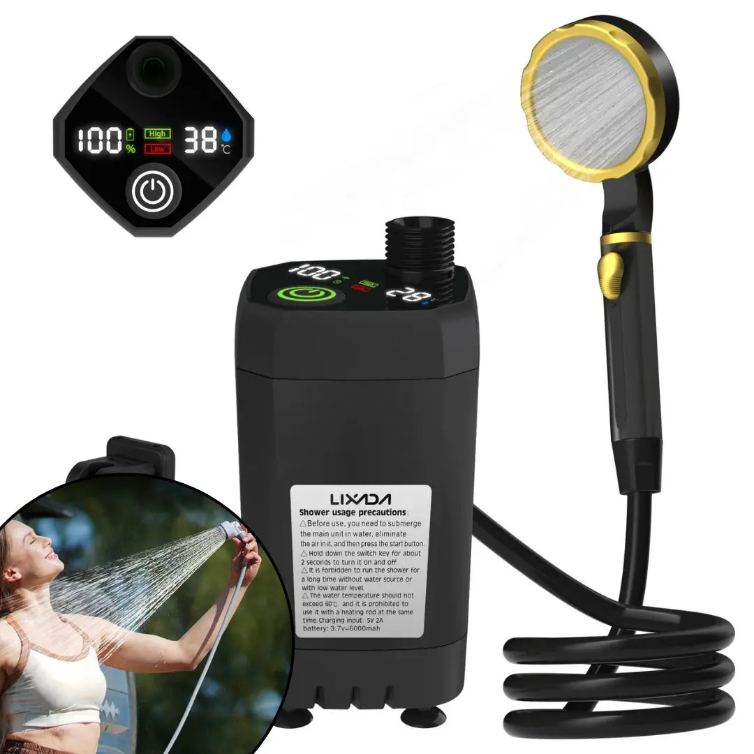 Portable Camping Shower Pump with Digital Display