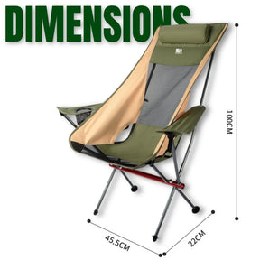 New High Back Camping Armchair with Cup Holder & Headrest