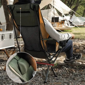 New High Back Camping Armchair with Cup Holder & Headrest