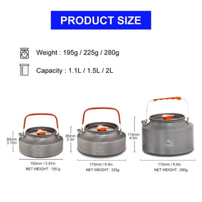 Camping Coffee Adventure Set - Portable Kettle, Tableware, and Utensils for Outdoor Picnics and Cookware
