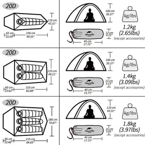 Ultralight Trekking Tent Waterproof Camping Tent for Outdoor Adventures